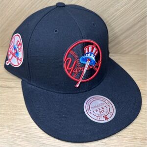 Mitchell & Ness New York Yankees MLB Logo Elements Snapback Hat Black Adjustable